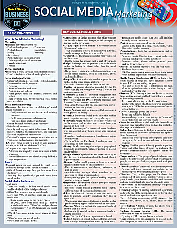 QuickStudy Guide, Social Media Marketing