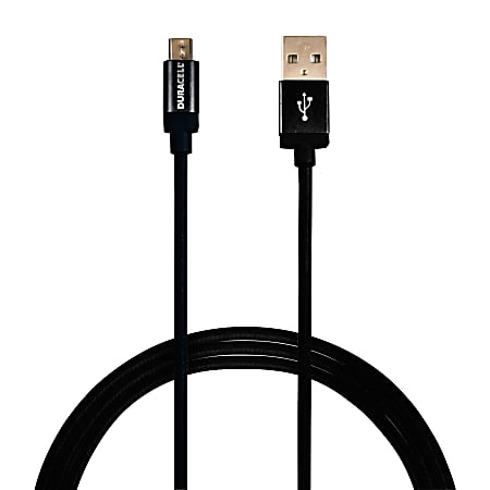 Duracell® Sync & Charge Cable, Micro USB, 6', Black, LE2288