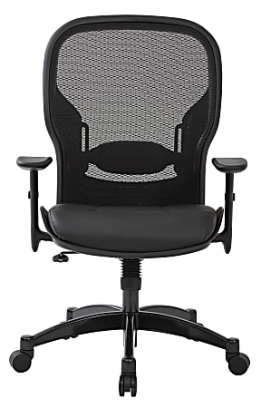 Office Star™ Space Seating Bonded Leather/Mesh High-Back Chair, Black/Gunmetal