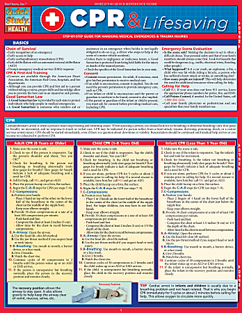 QuickStudy Guide, CPR &amp; Lifesaving
