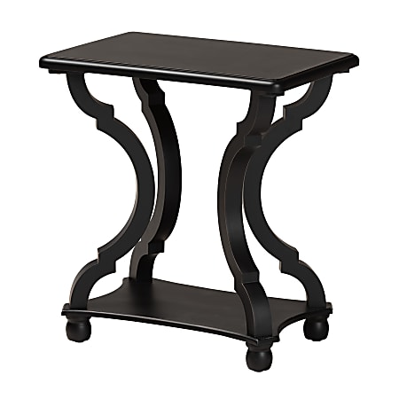 Baxton Studio Cianna Classic Wood End Table, 24”H x 22”W x 15”D, Black