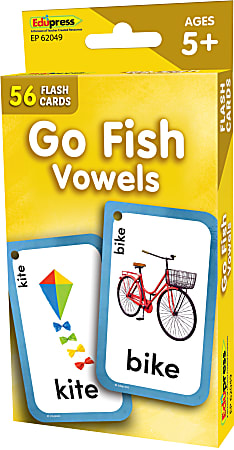 Teacher Created Resources Go Fish Vowels Flash Cards, 5-1/8" x 3-1/8", 5th Grade, Pack Of 56 Flash Cards