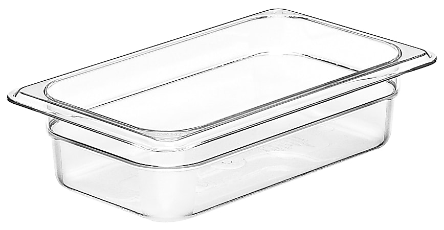 Cambro Camwear GN 1/4 Size 2" Food Pans, 2”H x 6-3/8”W x 10-1/2”D, Clear, Set Of 6 Pans