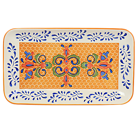 Gibson Laurie Gates Tierra Stoneware Serving Platter, 14-13/16", Multicolor