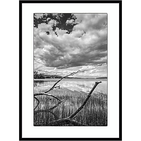 Amanti Art USA, New York, Saugerties, View Of The Hudson River by Walter Bibikow Wood Framed Wall Art Print, 30”W x 41”H, Black