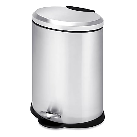 Honey-Can-Do Steel Step Trash Can, 3.2 Gallons, Stainless Steel