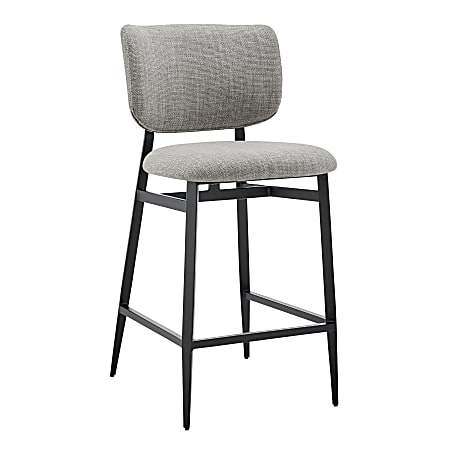 Eurostyle Felipe Fabric Counter Stool With Back, Gray/Black