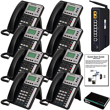 XBLUE® X-50 VoIP Wi-Fi Telephone System With 8 X3030 IP Phones