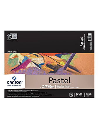 Canson Mi-Teintes Pastel Pad, 12" x 16", Assorted Colors, 24 Sheets Per Pad