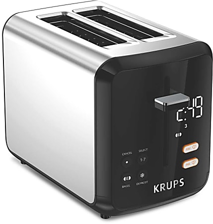 Krups My Memory Digital 2 Slot Toaster 11 58 H x 7 18 W x 10 78 D  SilverBlack - Office Depot
