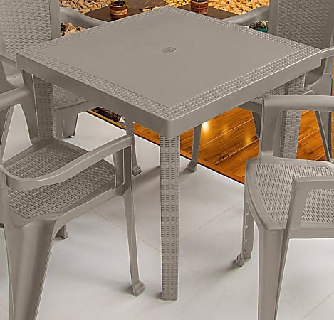 Inval Square Plastic Outdoor Patio Dining Table 29 516 x 31 12