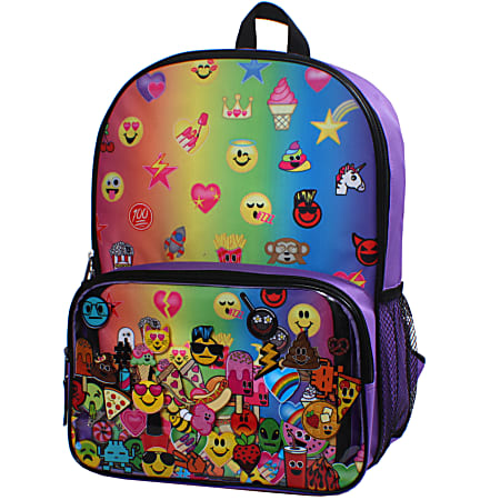Emojination Rainbow Emojis Backpack With Lunch Pack Multicolor