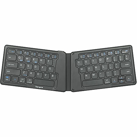 Targus Ergonomic Foldable Bluetooth Antimicrobial Keyboard, Compact Size, Black, AKF003US