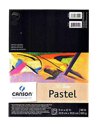 Canson Mi-Teintes Pastel Pad, 9" x 12", Assorted, 24 Sheets Per Pad