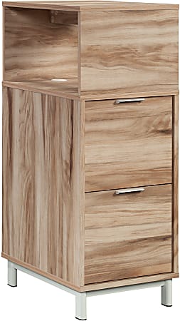 Sauder® Bergen Circle Commercial Office 24"D Vertical 2-Drawer File Cabinet Tower With Open, Kiln Acacia