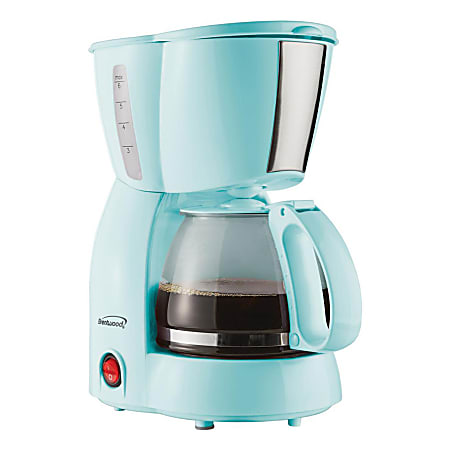 Brentwood 4 Cup 650 Watt Coffee Maker Blue Office Depot