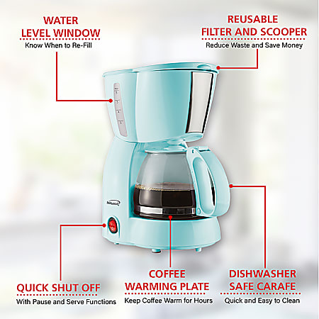 brentwood 4-Cup Blue Residential Drip Coffee Maker in the Coffee