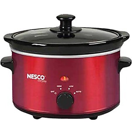 Nesco 1.5 Quart Slow Cooker Metalic Red 120 W1.50 quart Metallic Red -  Office Depot