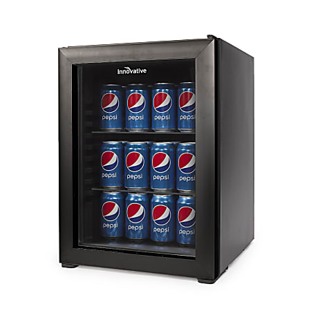 Innovative Framed Glass Door Minibar, 1.76 Cu. Ft., Black, Total Qty 1