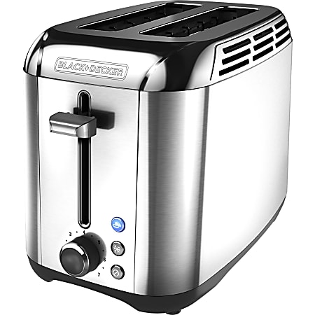 Black+Decker 2-Slice Toaster - Toast, Bagel, Frozen, Defrost, Waffle - Silver