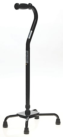 Medline Guardian Bariatric Quad Cane, Large Base, Black