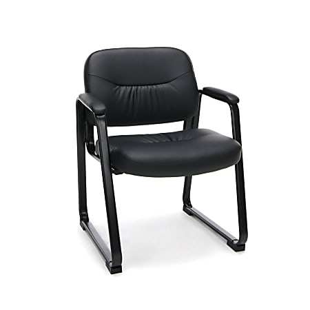 OFM Essentials Bonded Leather Side Chair, Black