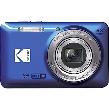 Kodak PIXPRO FZ55 16.4 Megapixel Compact Camera - Blue - 1/2.3" CMOS Sensor - Autofocus - 2.7"LCD - 5x Optical Zoom - FZ55BL