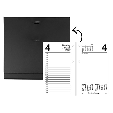 AT A GLANCE 2027 Daily Loose Leaf Desk Calendar Refill Standard 3 12 x ...