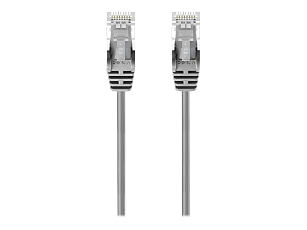 Belkin Slim - Patch cable - RJ-45 (M) to RJ-45 (M) - 14 ft - UTP - CAT 6 - molded, snagless - gray