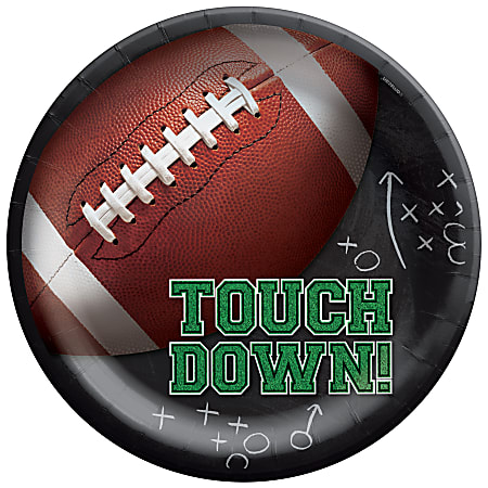 Amscan Tailgates & Touchdowns Dinner Plates, 10”, Green,