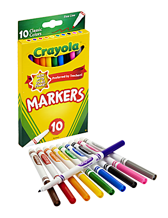 Crayola® Fine Line Markers, Assorted Classic Colors, Box Of 8 - Zerbee