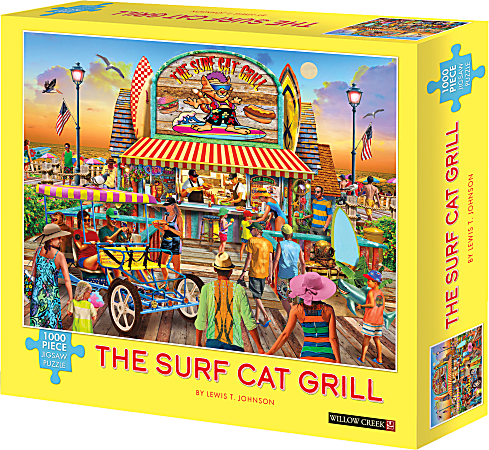 Willow Creek Press 1,000-Piece Puzzle, The Surf Cat