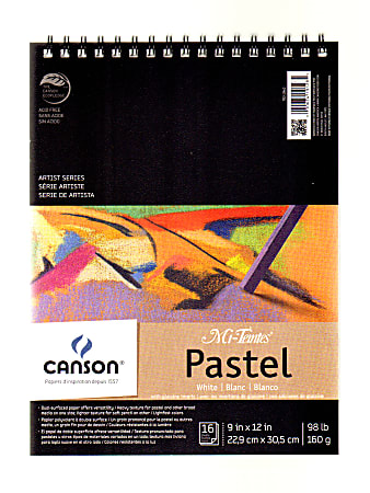Canson Mi-Teintes Pastel Pad With Interleavings, 9" x 12", White, 16 Sheets