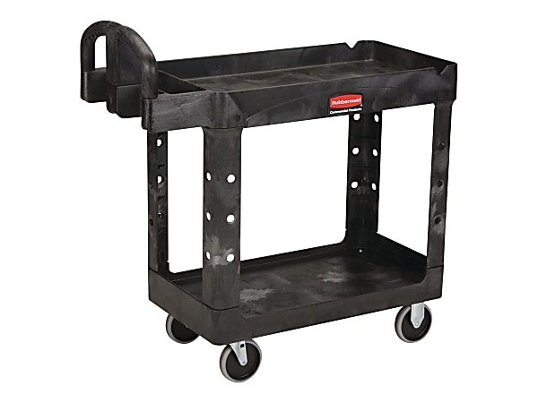 Rubbermaid Heavy-Duty Utility Cart - Trolley - 2 shelves - polypropylene, foam, resin - black