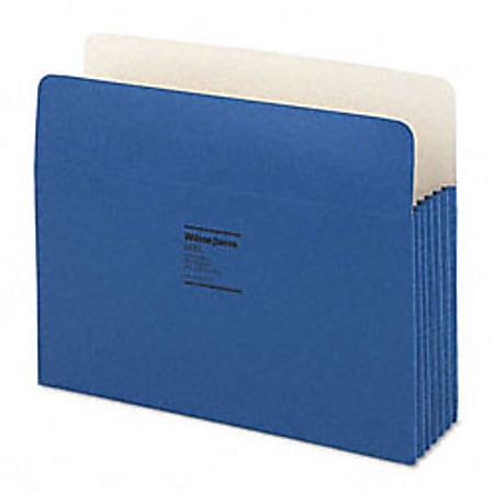 Wilson Jones® ColorLife® File Pockets, 9 1/2" x 11 3/4", 3 1/2" Expansion, 50% Recycled, Dark Blue, Box Of 25