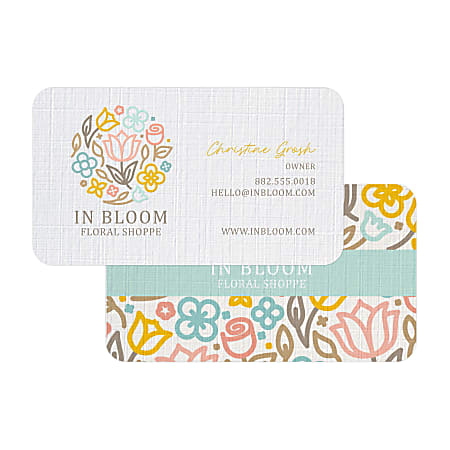 Custom Full-Color Raised Print Business Cards, Bright White