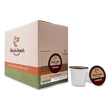 Gloria Jean's Coffees Single-Serve Coffee K-Cup® Pods, Hazelnut, Carton Of 24