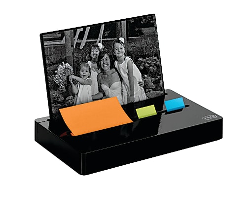 Post-it® Notes Pop-Up Note And Flag Dispenser With Photo Frame, Black
