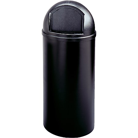Rubbermaid® Marshal Round Polyethylene Classic Waste Container, 15 Gallons, 36 1/2"H x 15 1/2"W x 15 1/2"D, Black