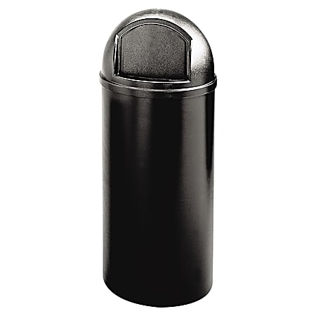 Rubbermaid® Marshal Round Polyethylene Classic Waste Container, 15 Gallons, 36 1/2"H x 15 1/2"W x 15 1/2"D, Black