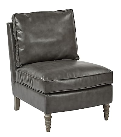 OSP Accents Martin Bonded Leather Accent Chair, Pewter