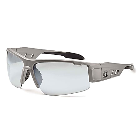 Ergodyne Skullerz® Safety Glasses, Dagr, Matte Gray Frame, Indoor/Outdoor Lens