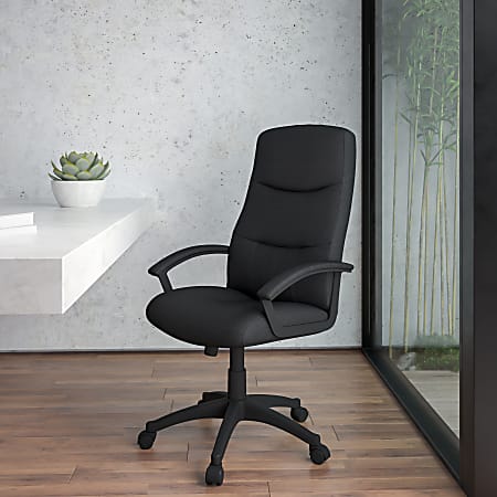 Flash Furniture Fabric High-Back Swivel Chair, Black