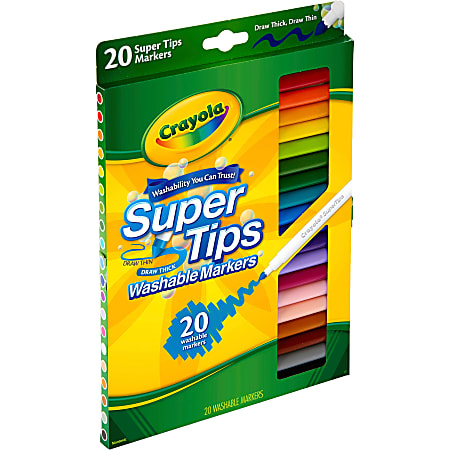 BRAND NEW ** CRAYOLA ~ Washable ~ SUPER TIPS Markers 20 WASHABLE MARKERS