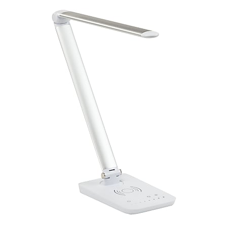 Safco® Vamp LED Wireless Charging Lamp, 16-3/4"H, Silver