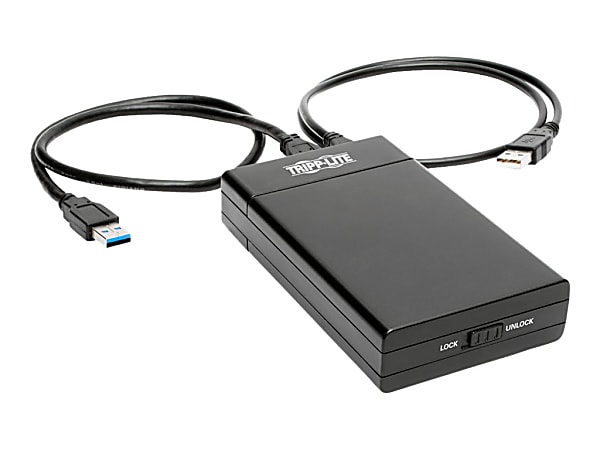 Tripp Lite Dual-Bay USB 3.0 SuperSpeed to 2.5 in. SATA III Portable Hard Drive RAID Enclosure with UASP Support - Storage enclosure - 2.5" - SATA 6Gb/s - RAID 0, 1, JBOD - USB 3.0 - black