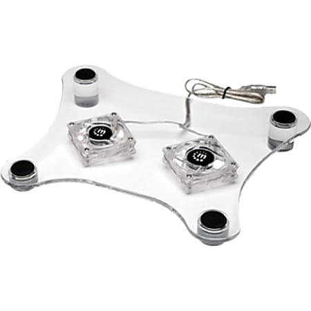 Manhattan USB Notebook Computer Cooling Pad, Two Lighted Fans, 60mm