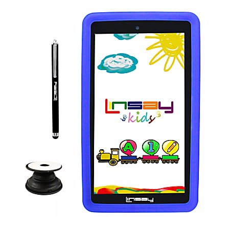 Linsay F7 Tablet, 7" Screen, 2GB Memory, 64GB Storage, Android 13, Kids Blue