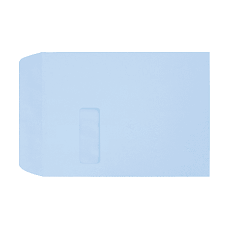 LUX #9 1/2 Open-End Window Envelopes, Top Left Window, Self-Adhesive, Baby Blue, Pack Of 500