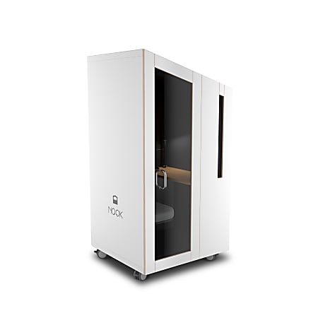 Nook POD Solo Single Person Workspace Pod, White/Gray, 77"H x 40"W, NOOK0065W